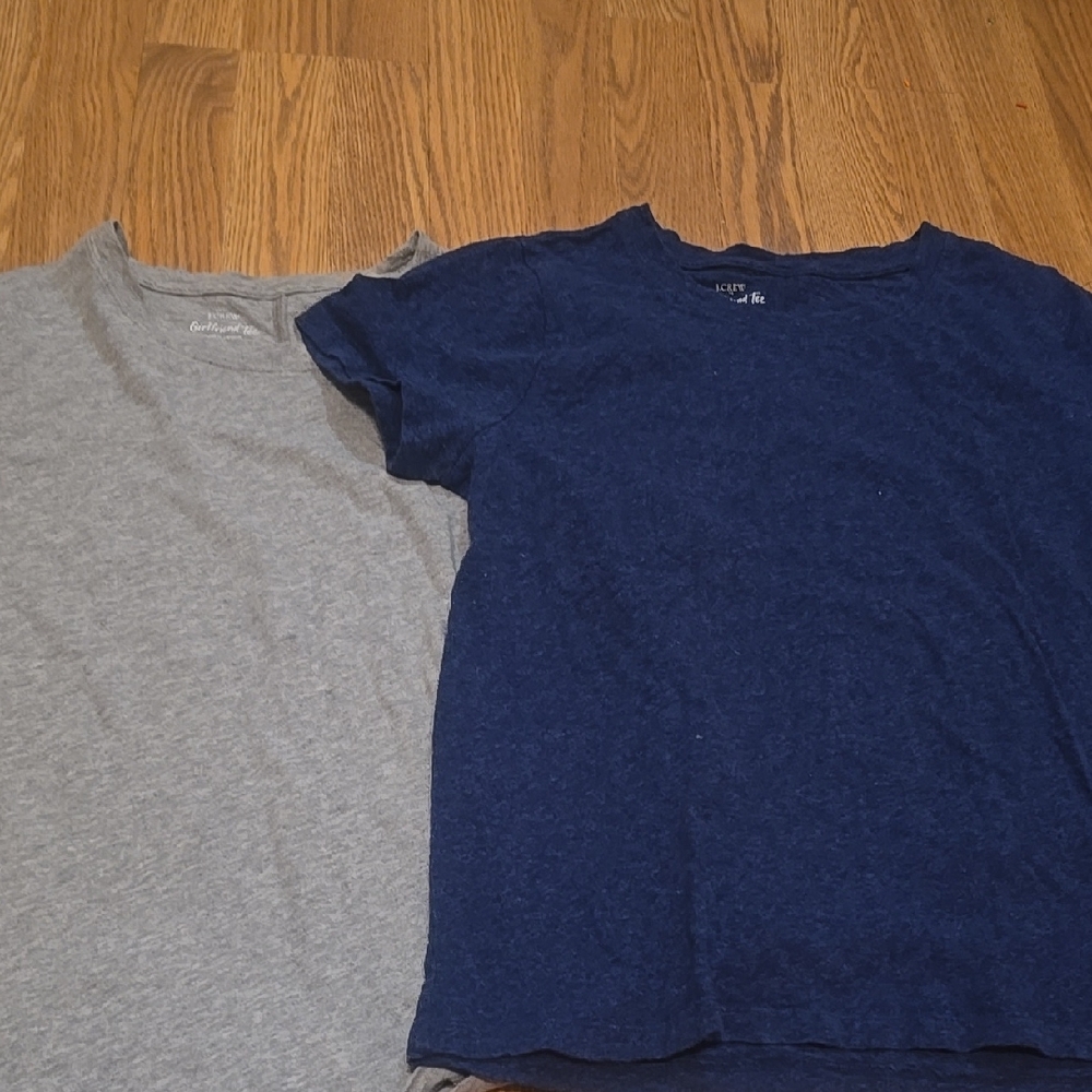 J. Crew Heather Gray and Deep Blue Short Sleeve Tops